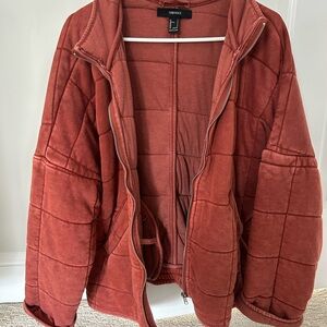 Forever 21 Women's Rust Quilted Bomber Jacket